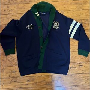 Ralph Lauren Varsity Heavyweight Shawl Collar Sweater Jacket - XL
